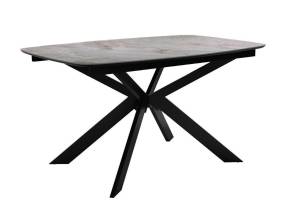 Стол Дик DikLine BK140 00-00080685 керамика Italian Grey (глянец серый), подстолье черное, опоры черные 140(180)x90x76