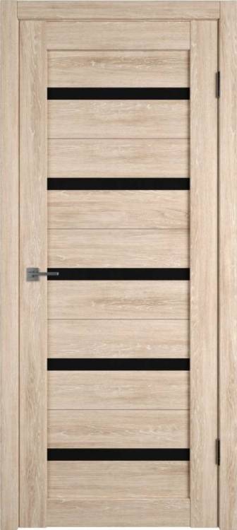 Межкомнатная дверь Владимирская Фабрика Дверей Atum 7 Sand Vellum стекло Black Gloss 600x2000
