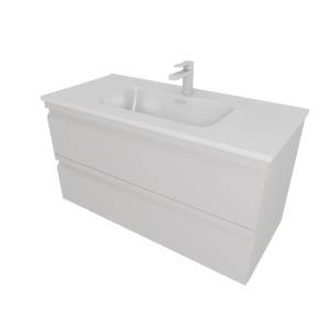Тумба с раковиной Aquatek Вега AQ77100-LG 100см, 2 ящика, серый туман