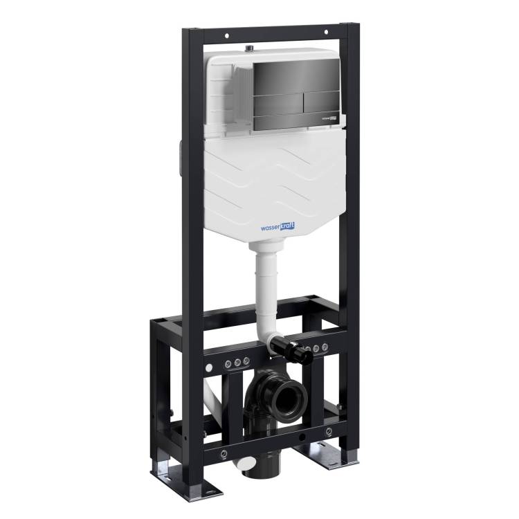 Система инсталляции для унитазов Wasserkraft Dill 61TLT.010.ME.PB04 клавиша черный глянцевый
