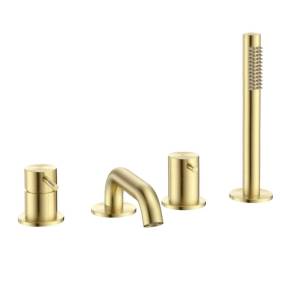 Смеситель на борт ванны AQUAme Siena AQM6219BG золото шлифованное