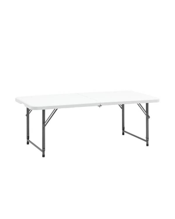 Стол складной Stool Group Кейт Z122-3X-H.ADJ white белый, с регулировкой высоты 122x61x74
