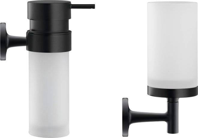 Набор Duravit Starck T Стакан 0099314600 черный + Дозатор 0099354600 черный