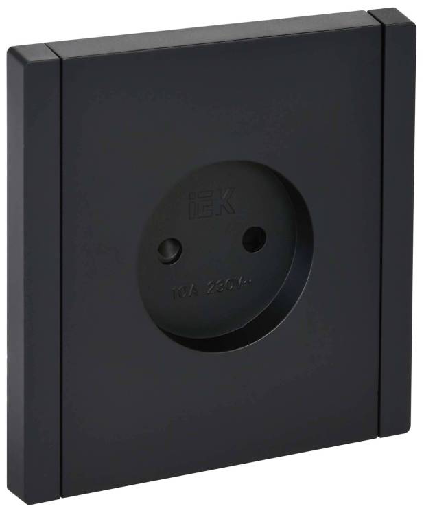 Розетка 1-местная с защитными шторками IEK Forte&Piano FP-R13-10-K02 черный