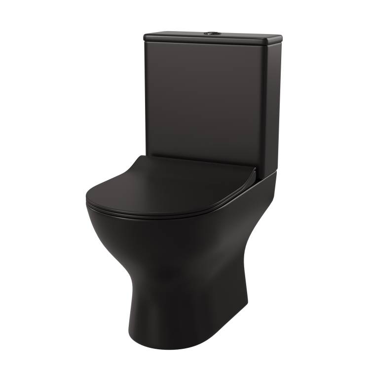 Унитаз-компакт Taliente Arte Vortex 3 AR33043 Nero безободковый, сиденье микролифт, черный матовый