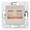 Розетка компьютерная RJ45 2-местная IEK Skandy SK-K20-2-K98 песочный фото 3