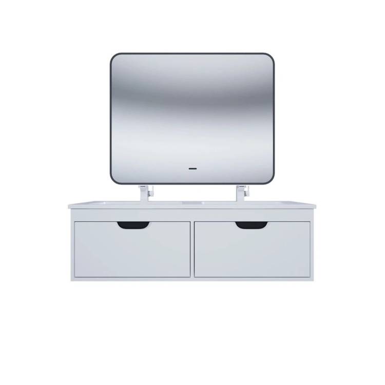 Тумба под раковину Uperwood Modul TModul120WG подвесная, двойная, матовая, белая, графит, 120 см