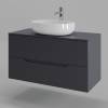 Тумба с раковиной Orange Line Li-100TugMDF+B05-520W графит матовый, 100 см фото 2