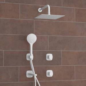 Душевой комплект Wasserkraft Saale A9551.267.316.146.254.328.156.155 встраиваемый, с верхней душевой насадкой, лейкой, белый