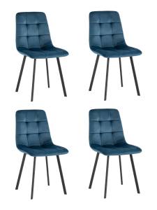 Набор из 4 стульев Stool Group Chilly OS-2011-V seat HLR-63 DUAL X4 сине-зеленый, велюр