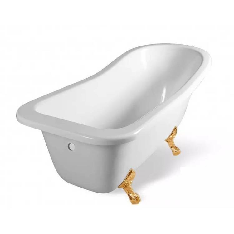 Ванна из искусственного камня Эстет Царская silk 150x73 с золотыми ножками