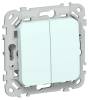 Выключатель 2-клавишный IEK Flite FI-V20-0-10-1-K94 холодный лед