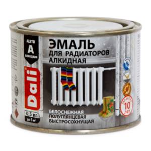 Эмаль для радиаторов алкидная антикоррозионная Dali полуглянцевая белый 0.5 кг