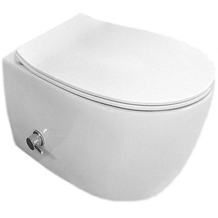 Унитаз подвесной Isvea Sentimenti Neo 10ARS1015I + 40D80200I-S безободковый, с крышкой-сиденьем микролифт, с функцией биде