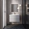 Тумба под раковину AQUAme S1 AQM900180WH подвесная, белый глянец, 80 см