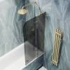Шторка на ванну MaybahGlass MGV-660-3 69x140, поворотная, стекло графит матовый 6 мм, профиль золото