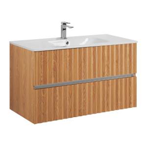 Тумба под раковину Art&Max Elegant AM-ELEGANT-1000-2C-SO-BR-P с LED подсветкой ручек, Бран, 100x43.8x57