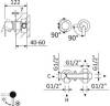 Смеситель для ванны с душем Cezares Leaf LEAF-VDIM3-D-L-01 хром фото 2