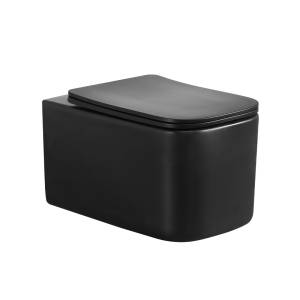 Унитаз подвесной Boheme Mane 970-SET-B с крышкой-сиденьем, черный матовый