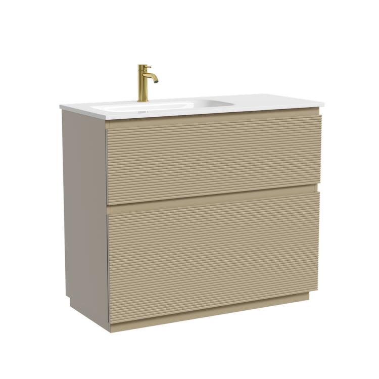 Тумба под раковину Sancos Folk Floor FL100FLCP напольная, 99.5x44.5x85, левая, Капучино