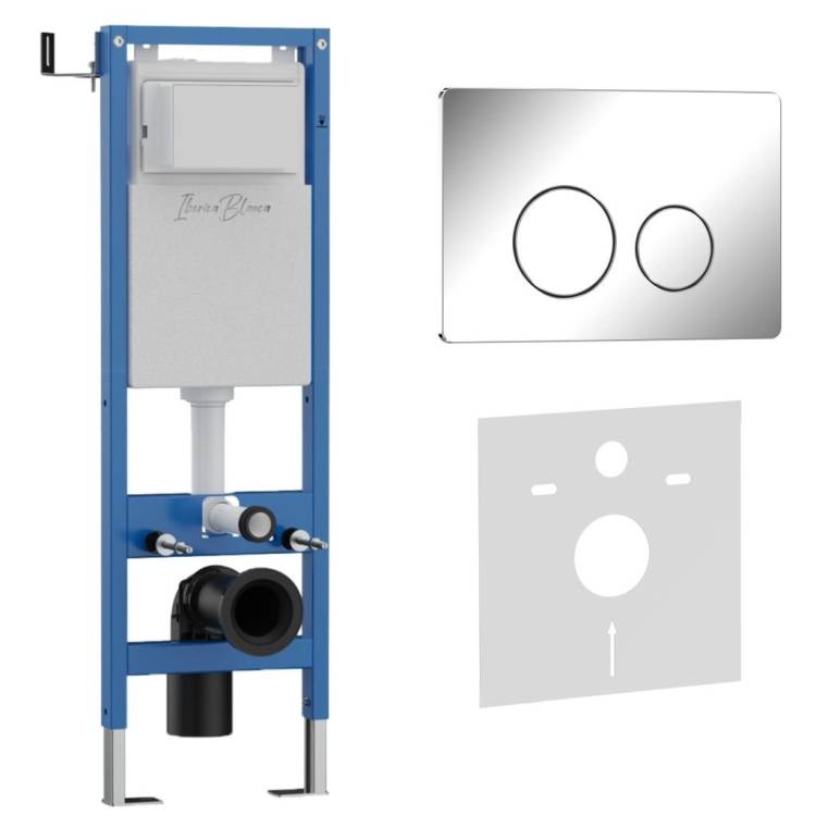 Система инсталляции для унитазов Iberica Blanca Inox-O IB.001M.8131 кнопка смыва хром глянцевый