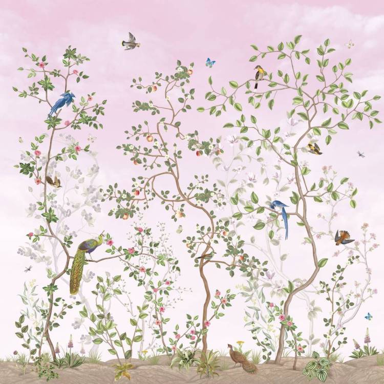 Фреска Ortograf Chinoiserie 33949 Blooming garden pink Филиграна FM-F