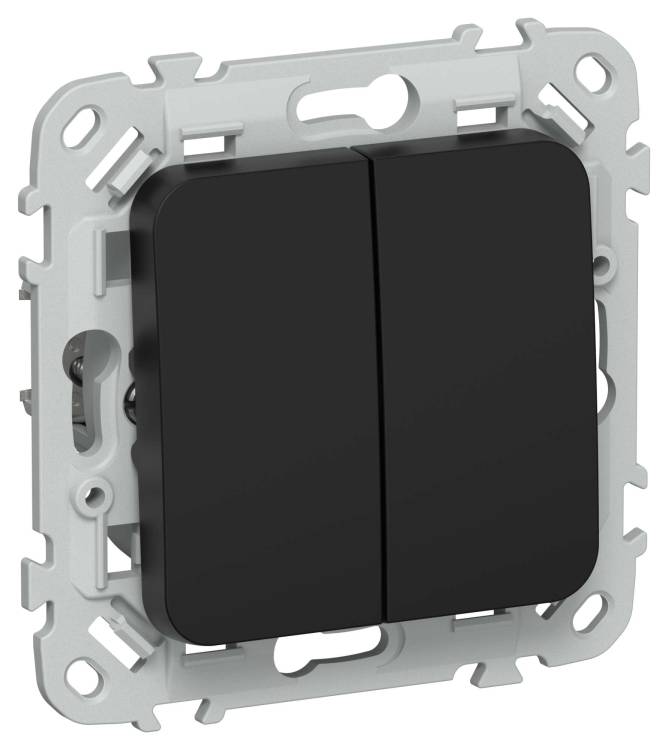 Выключатель 2-клавишный IEK Flite FI-V20-0-10-1-K02 черный