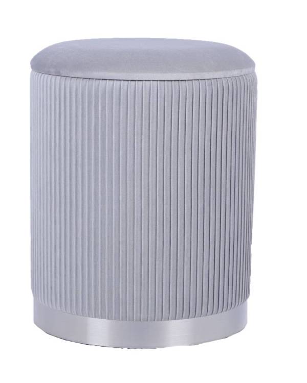Пуф Stool Group Шарлотта 19A205VA-8167-52 серебристый с ящиком