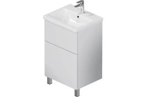 Тумба с раковиной Am.Pm Gem M90-FSX0502WG-WCC0502WG напольная, 2 ящика, белый глянец, 50 см