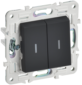 Выключатель 2-клавишный IEK Skandy SK-V20-1-10-K53 графит