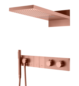 Душевой комплект Boheme Zodiac 133-CB с термостатом, трехпозиционная, Copper Brushed