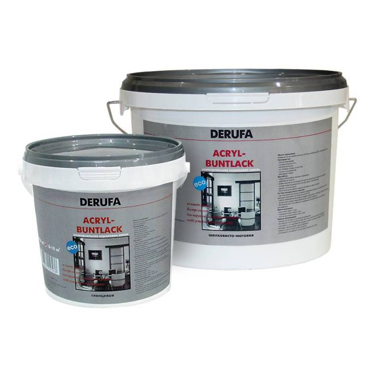 Эмаль универсальная Derufa Buntlack-Acryl глянцевая база A 0.75 л