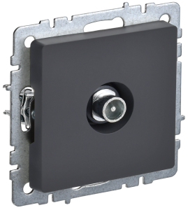 ТВ-розетка проходная IEK Brite BR-A10-P-K53 графит