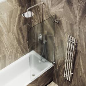 Шторка на ванну MaybahGlass MGV-648-4 40.5x140, поворотная, стекло сатин 6 мм, профиль хром глянцевый