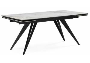 Стол Notta Дарвин 625989 белый с прожилками gilt white, черный 160(220)x89x75
