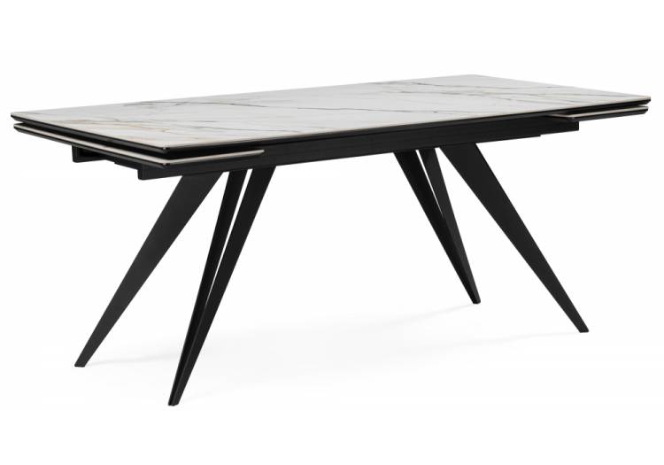 Стол Notta Дарвин 625989 белый с прожилками gilt white, черный 160(220)x89x75