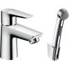 Смеситель для раковины Hansgrohe Talis 71729000 E Push-Open с гигиеническим душем, с донным клапаном