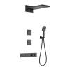 Душевой комплект Wonzon & Woghand WW-D4538-A-MB черный, с термостатом