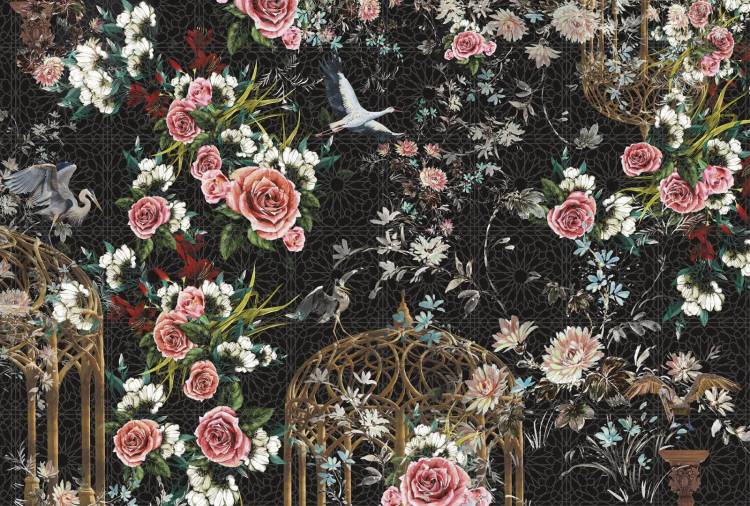 Бесшовные Eco обои Ortograf Flora 31040 Magic Garden black Жемчуг ОЕ-Р3