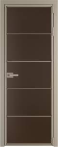 Межкомнатная дверь Profil Doors 5 AX цвет профиля Никель матовый, стекло безопасное 6 мм монохром шоколад 700x2000