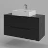 Тумба с раковиной Orange Line Li-100TubMDF+B04-500W черная матовая, 100 см фото 2