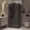 Душевой уголок Niagara Nova NG-2824-34BLACK профиль черный матовый, стекло тонированное, 100x100x195 фото 3