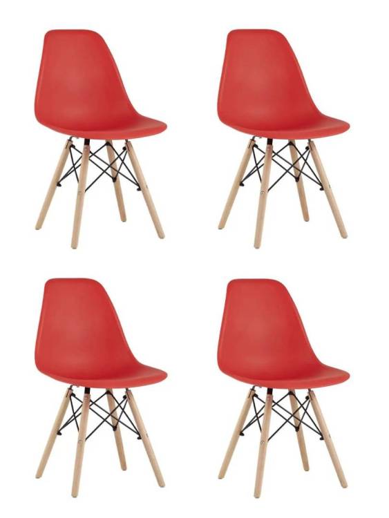 Набор из 4 стульев Stool Group Eames Style DSW Y801-V SEAT red x4 красный