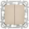 Выключатель 2-клавишный IEK Flite FI-V20-0-10-1-K37 шампань фото 5