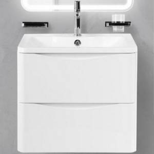 Тумба с раковиной Belbagno Acqua ACQUA-600-2C-SO-BL 60x45x50 Bianco Lucido подвесная с двумя выкатными ящиками