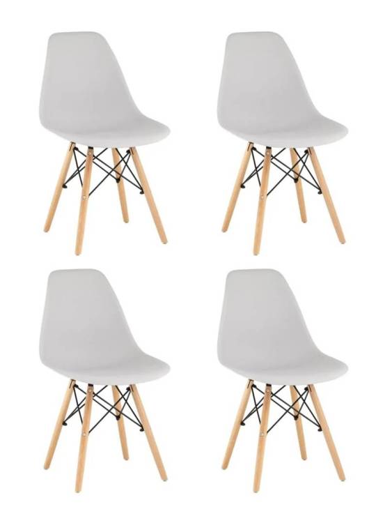 Набор из 4 стульев Stool Group Eames Style DSW Y801-V SEAT light grey x4 светло-серый