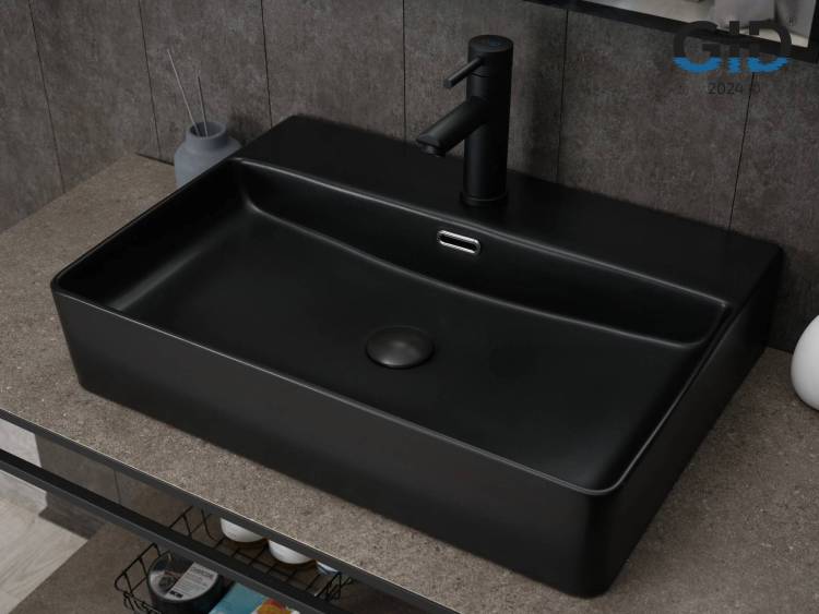 Раковина Gid Geométrico Bm9256 53375 черная матовая, 60x42x14