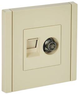 ТВ-розетка+Ethernet RJ45 IEK Forte&Piano FP-AK20-1-K10 ваниль