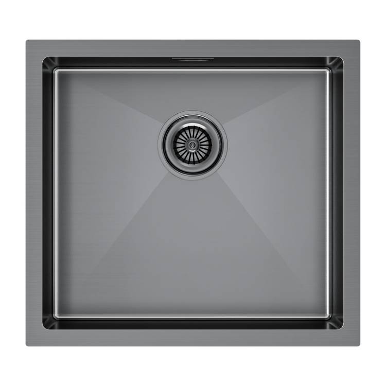 Мойка кухонная Paulmark Gerberg 48 Uni PM254844-GM Вороненая Сталь, 48x44