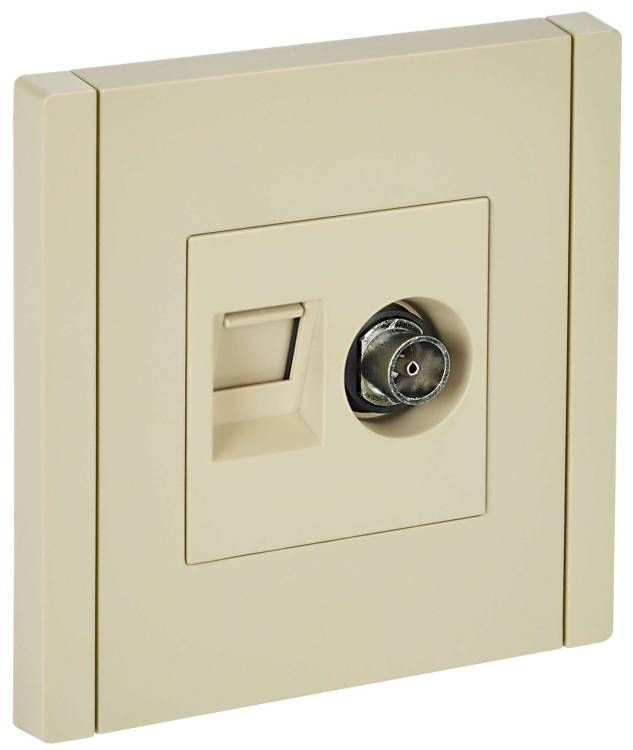 ТВ-розетка+Ethernet RJ45 IEK Forte&Piano FP-AK20-1-K10 ваниль